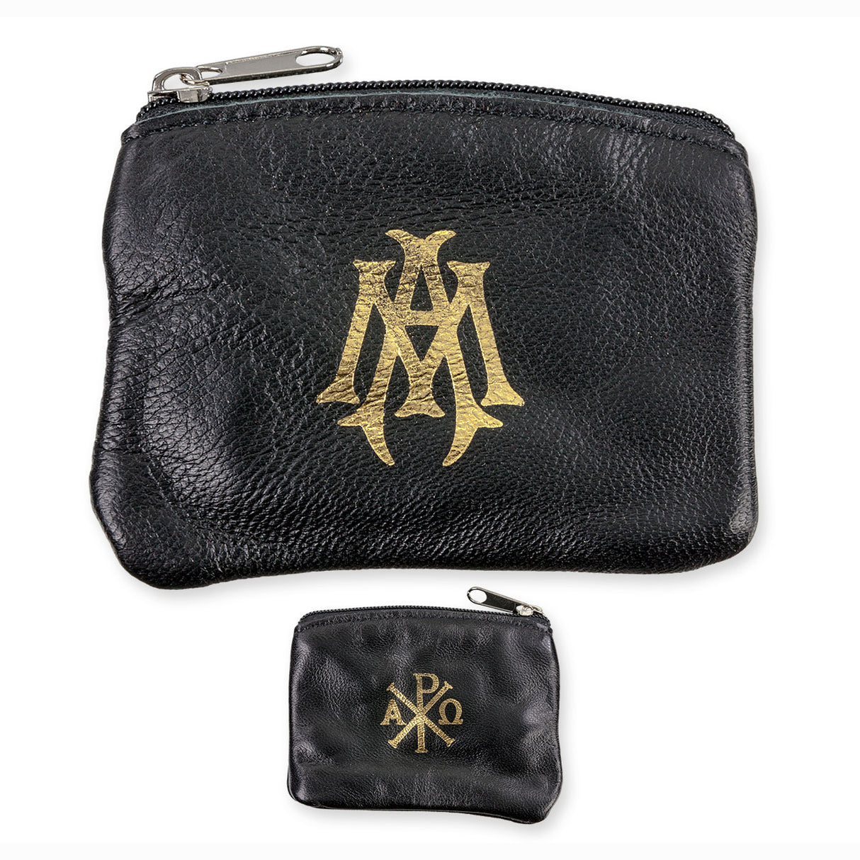 Black Sheepskin Rosary Case with Cross 1688BK