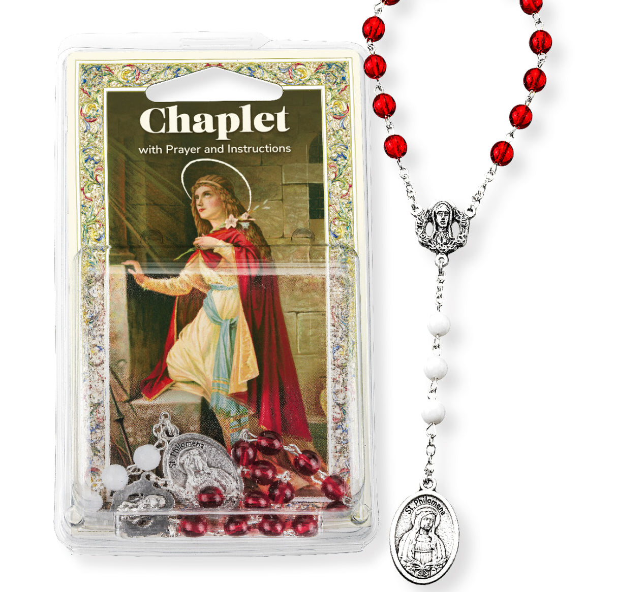 St. Philomena Chaplet with Holy Card from Italy