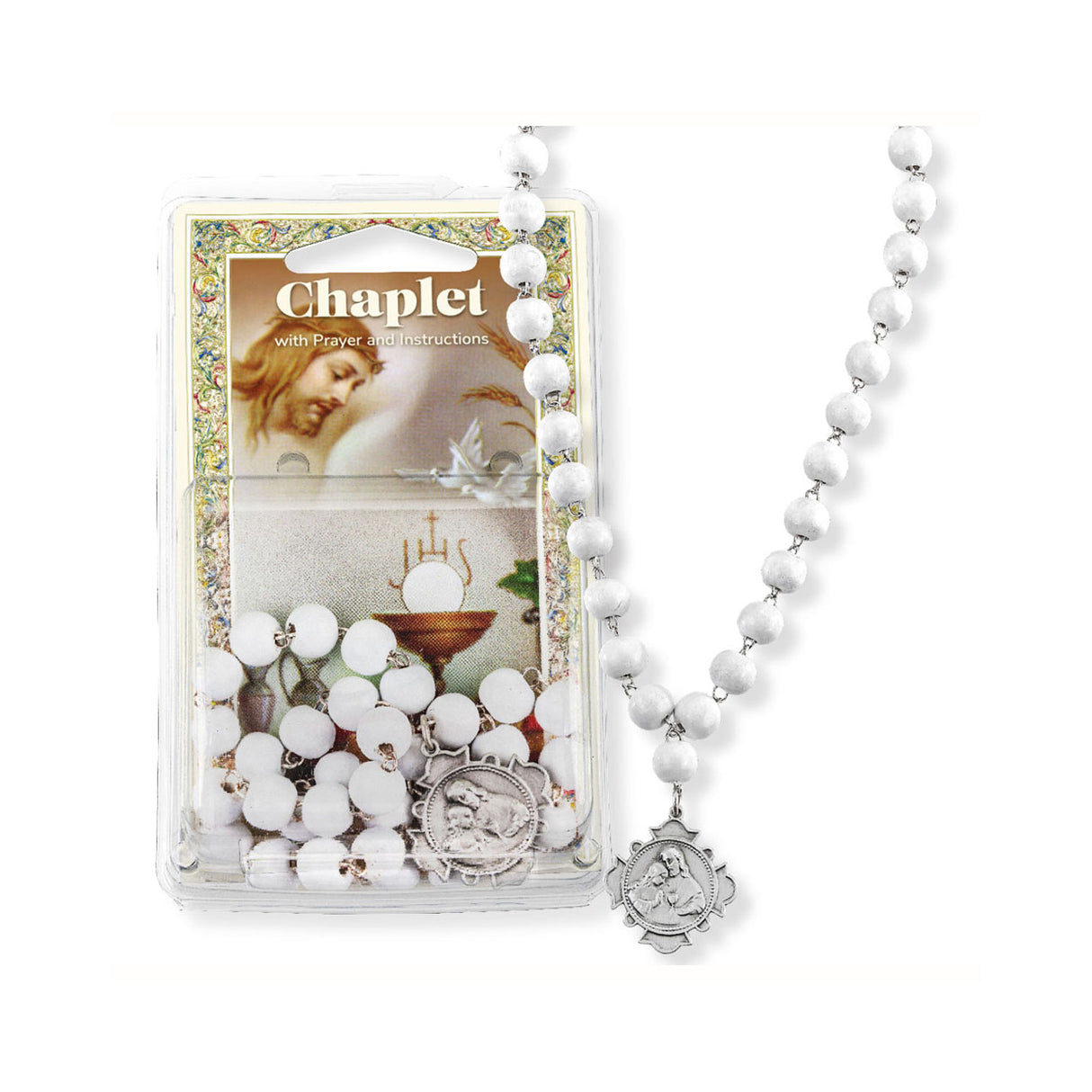 Blessed Sacrament Chaplet with LImed Wood Beads