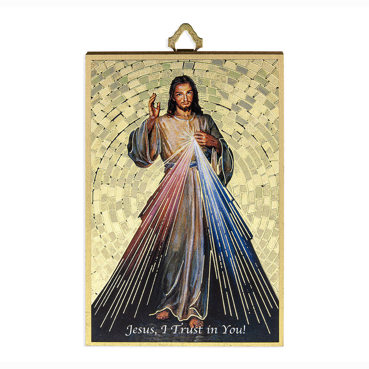 Divine Mercy Mosaic Plaque from Italy 4x6 inches
