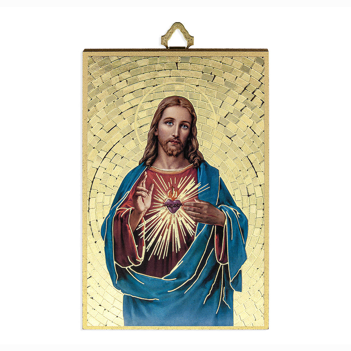 Sacred Heart Mosaic Plaque from Italy 4x6 inches