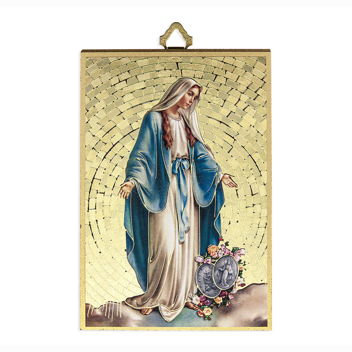 Our Lady of Grace Mosaic Plaque from Italy 4x6