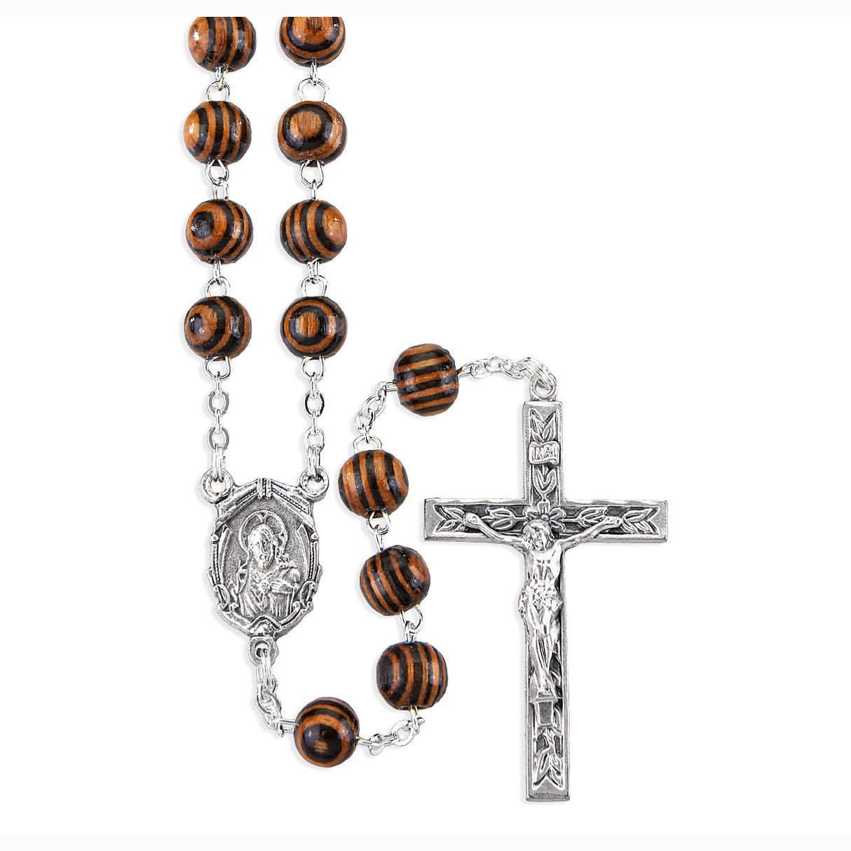 7mm Brown Zebrawood Rosary from Italy 310BR