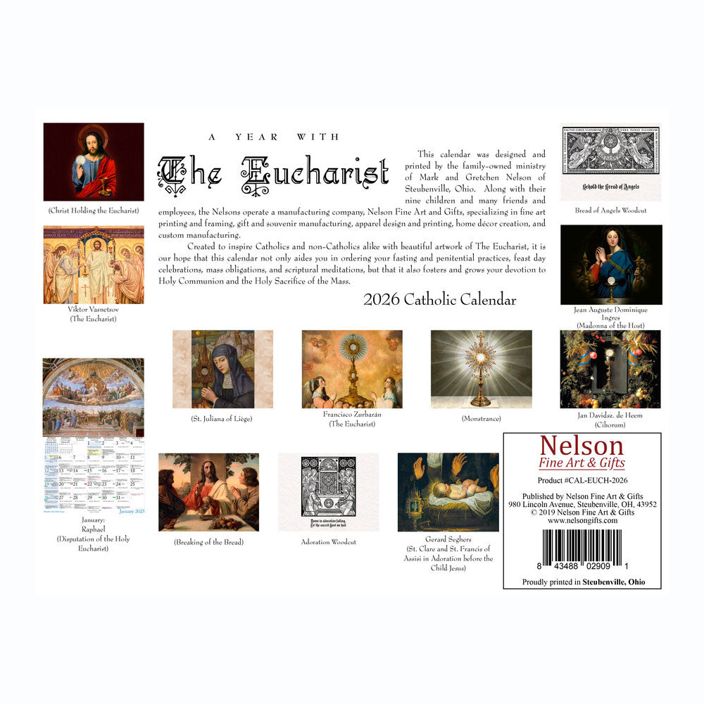 The Eucharist Catholic Liturgical Wall Calendar 2026