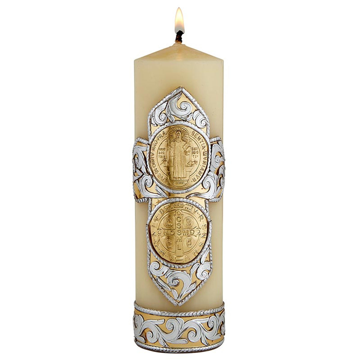 St Benedict Gold Cirios Candle N7390