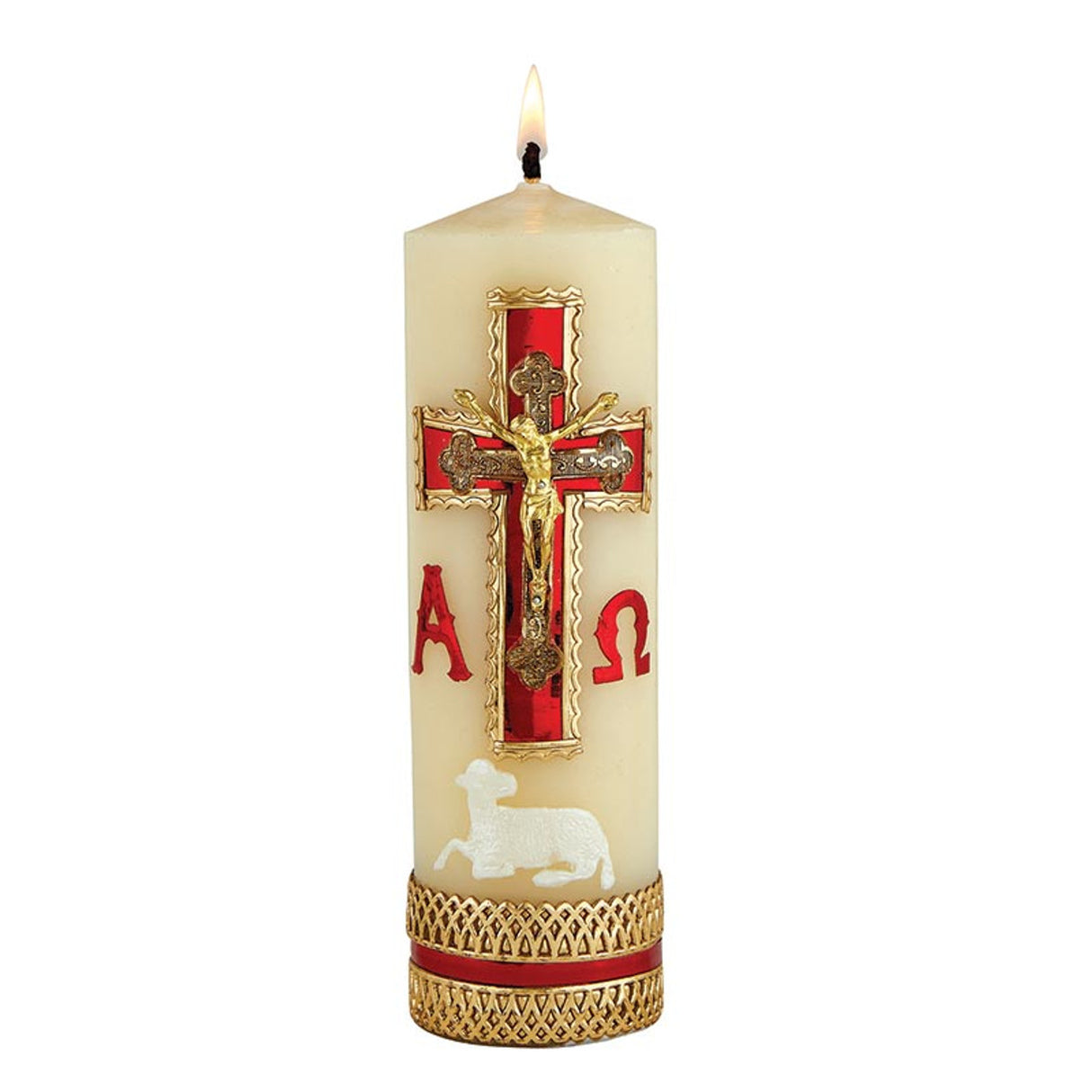 Christ the Redeemer with Crucifix Cirios Candle N7382