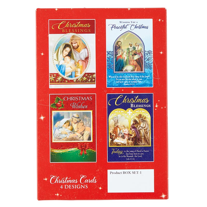 4 Assorted Boxed Religious Christmas Cards N5901