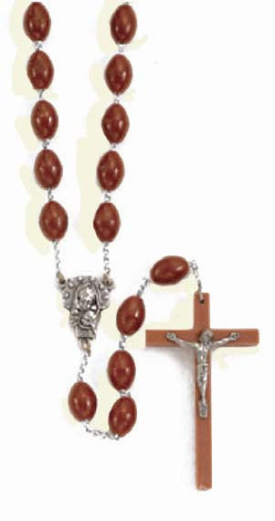 Brown Large Plastic Bead Family Rosary