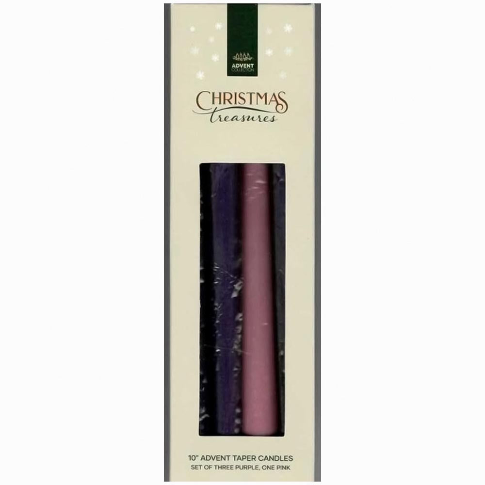 10 inch Traditions Home Advent Candles in Pink & Purple