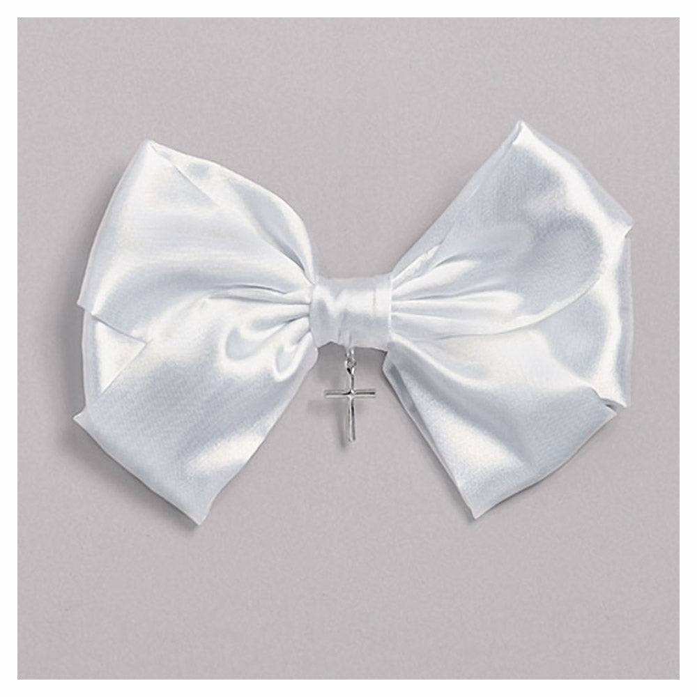 Suzy White Bow with Cross