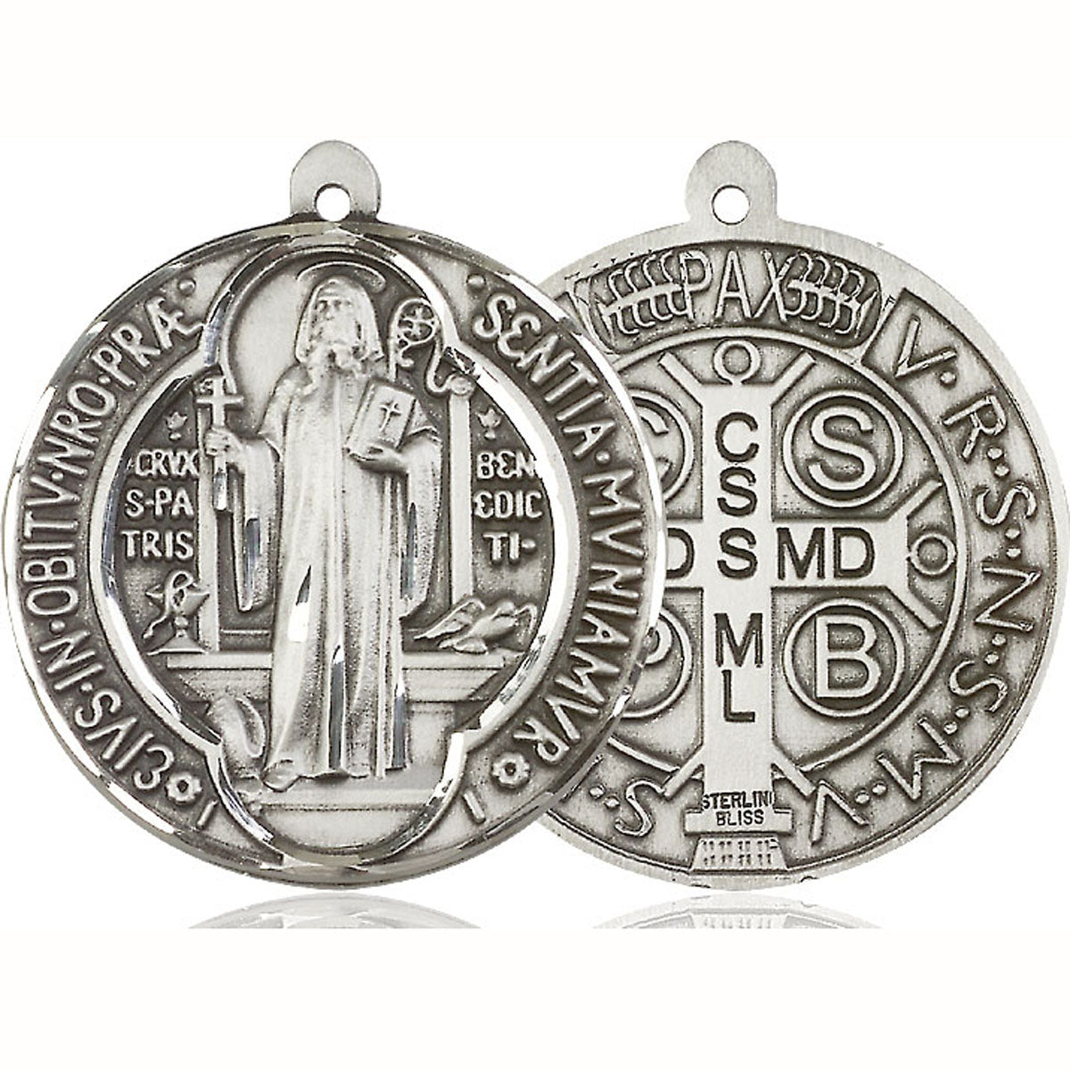 XLG Sterling St. Benedict Jubilee Medal with 27 inch chain