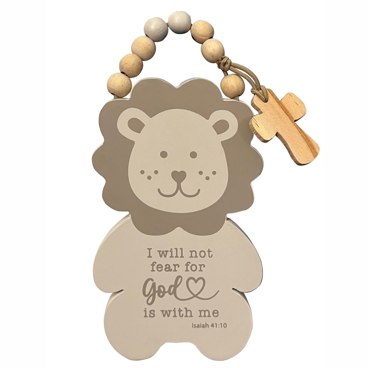 I Will Not Fear Lion Wooden Door Hanger