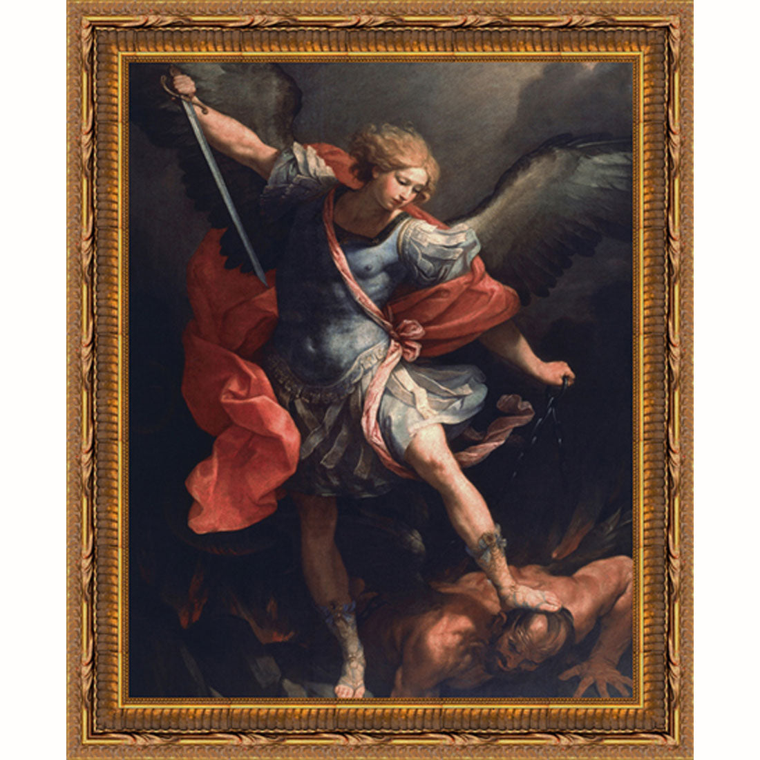 Rene's Saint Michael the Archangel Print under Glass 16x20