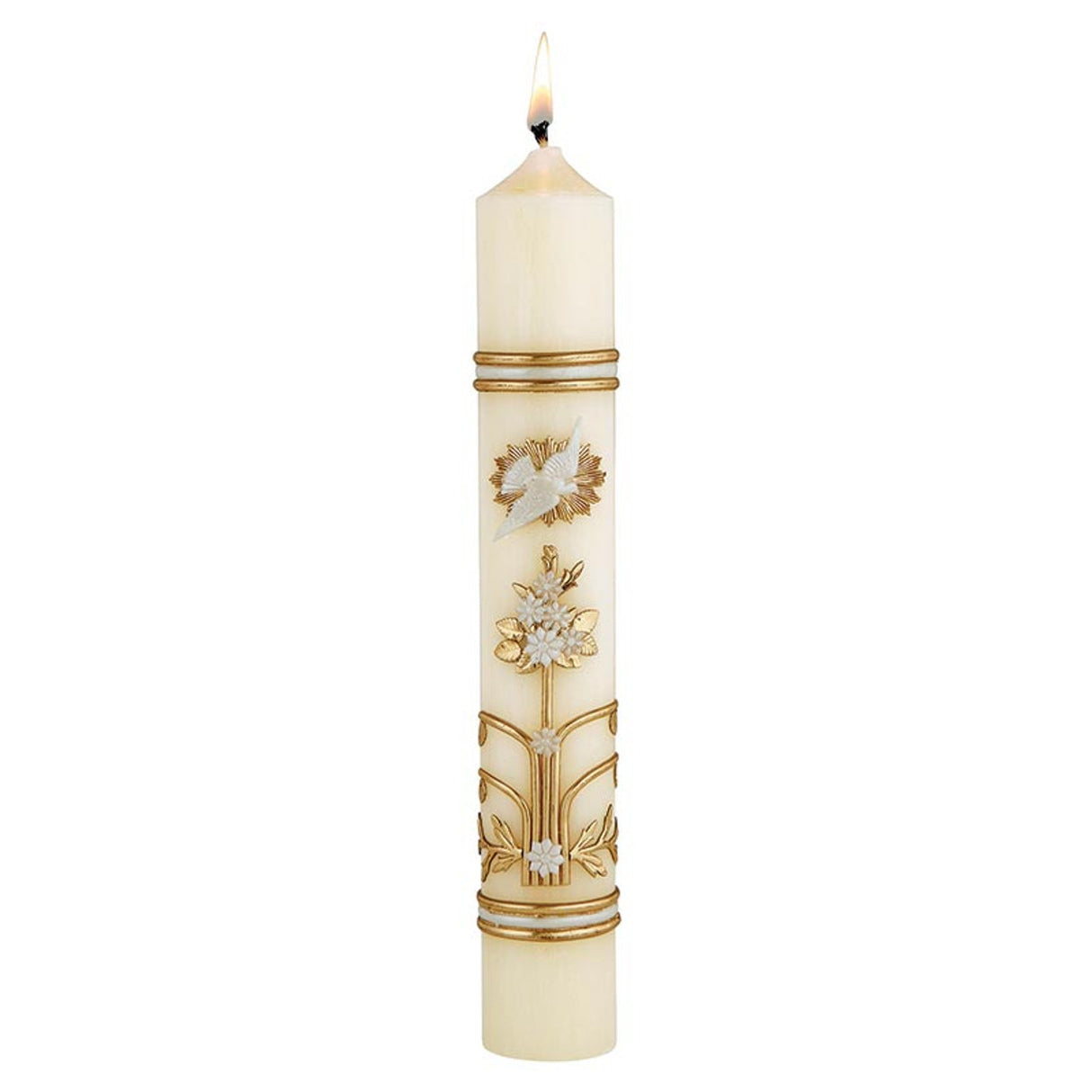 San Giacomo Ornate Candle Gold Baptism Candle