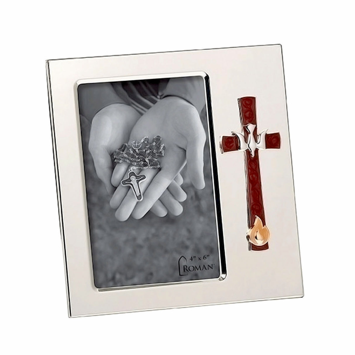 Dove & Flame Metal Confirmation Frame - 19339