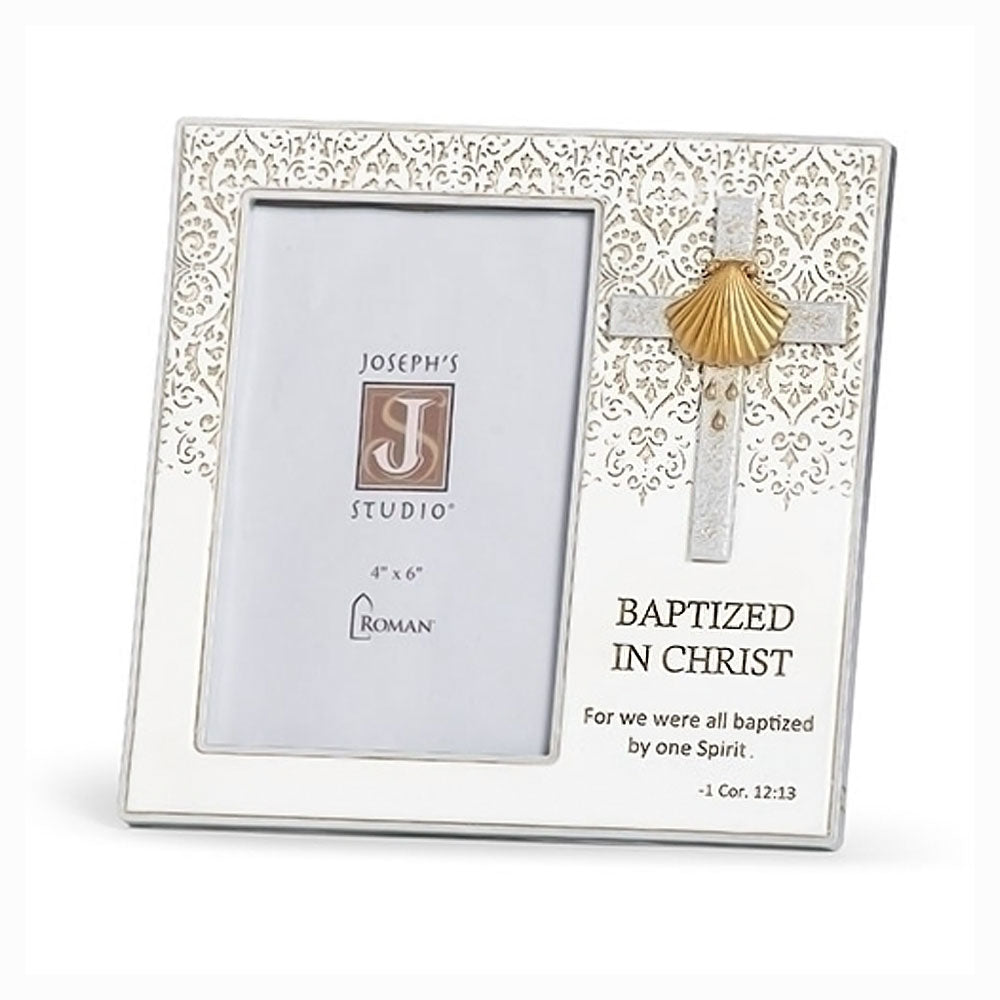 Baptism Frame with Gold Shell 60118