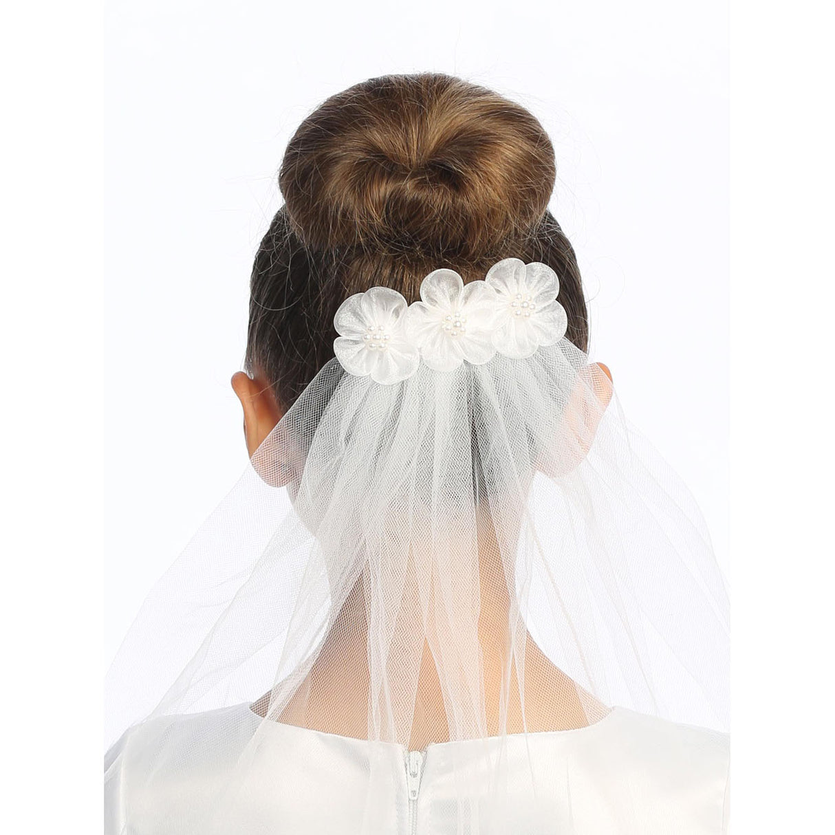 Cora Floral Simple Communion Comb Veil