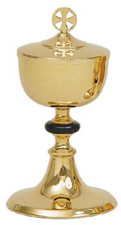 Ciborium with Black Node - Gold Plated Finish