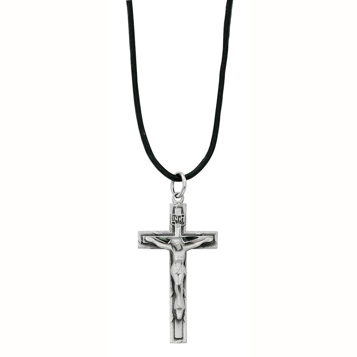 Pewter Crucifix on Adjustable Black Cord D9039LC