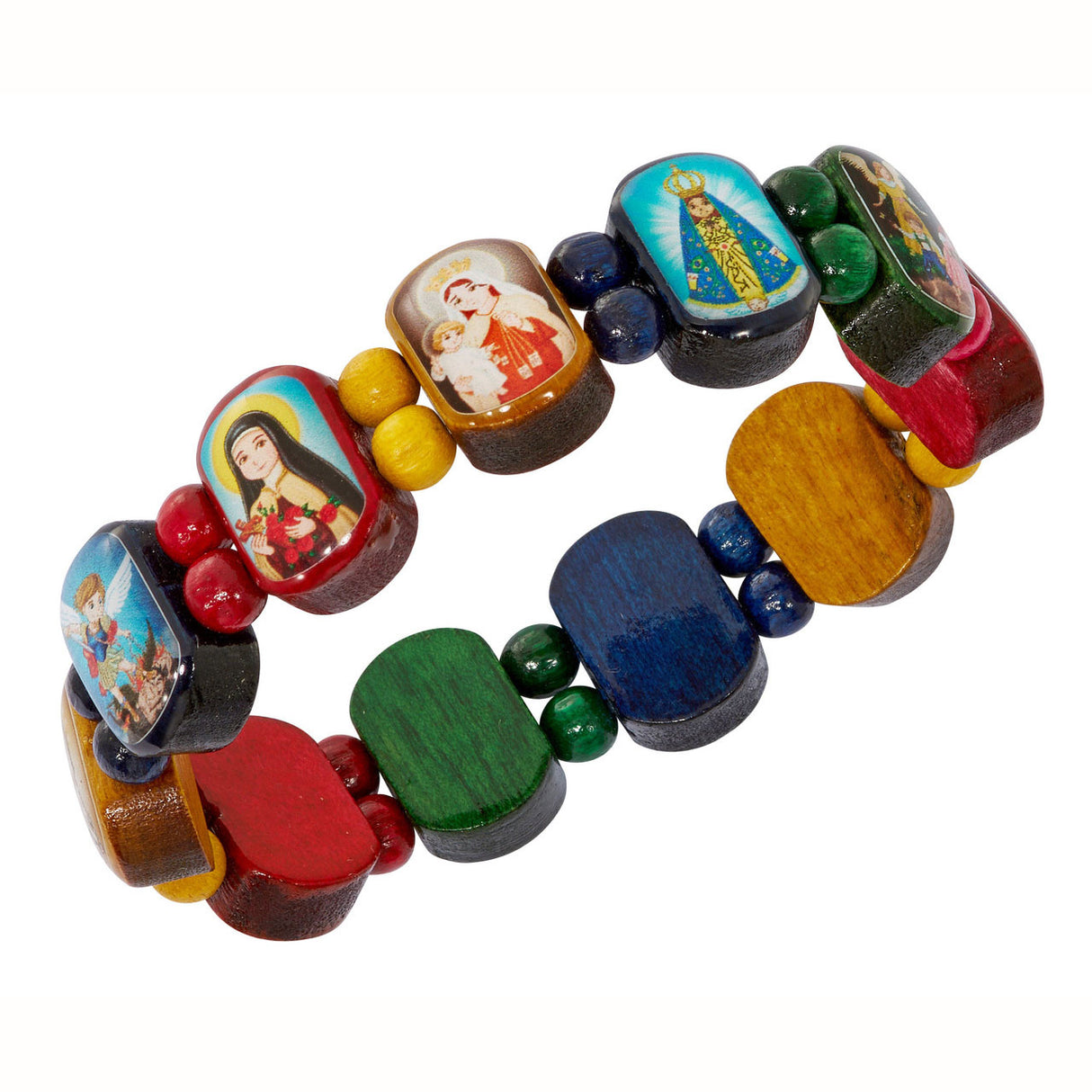 Child's Colorful Saints Stretch Bracelet B1124