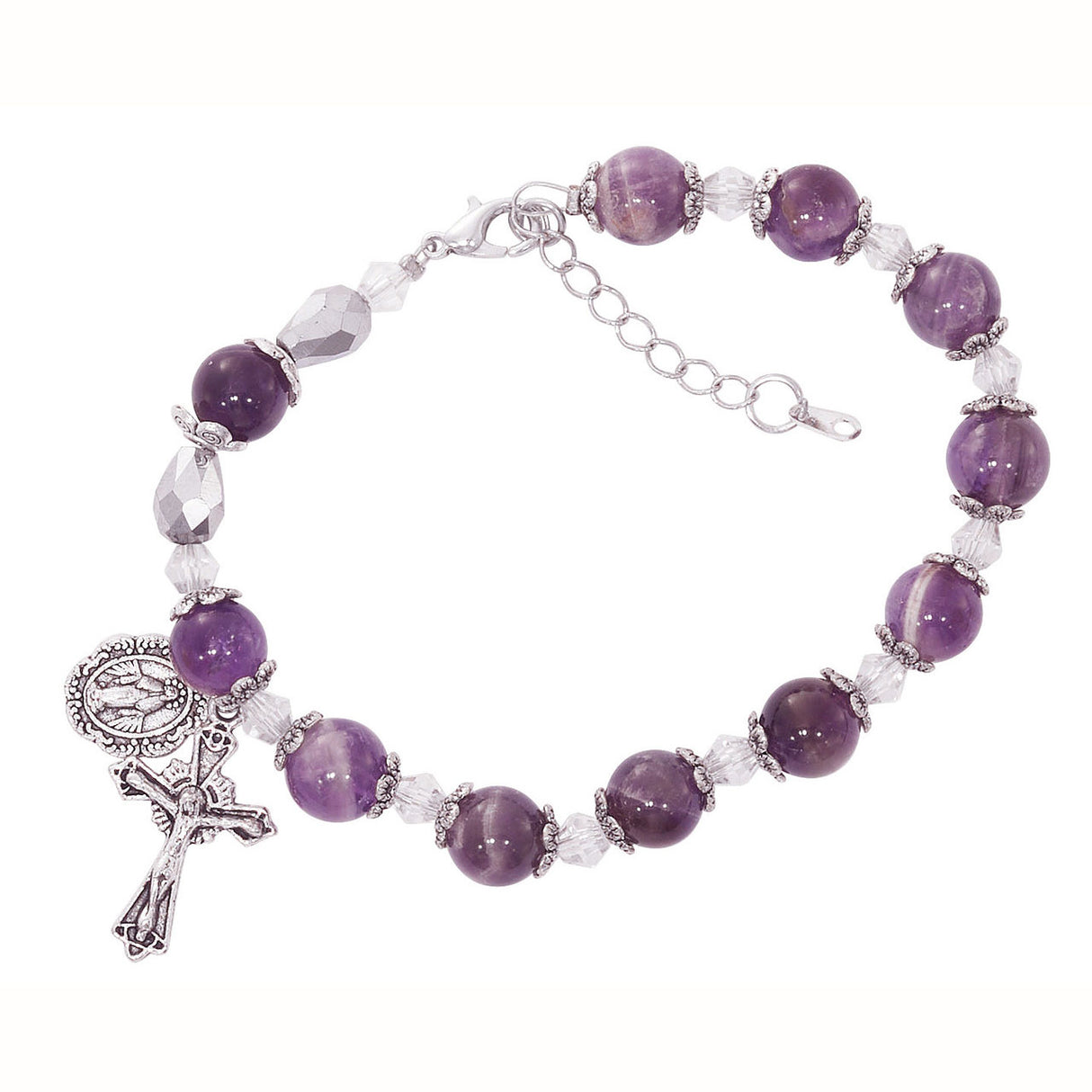 Amethyst Stone Rosary Bracelet BR360