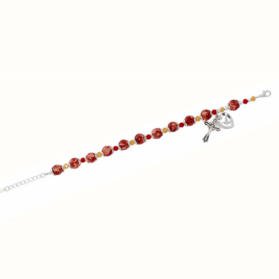 Red Marbeline Confirmation Rosary Bracelet BR364