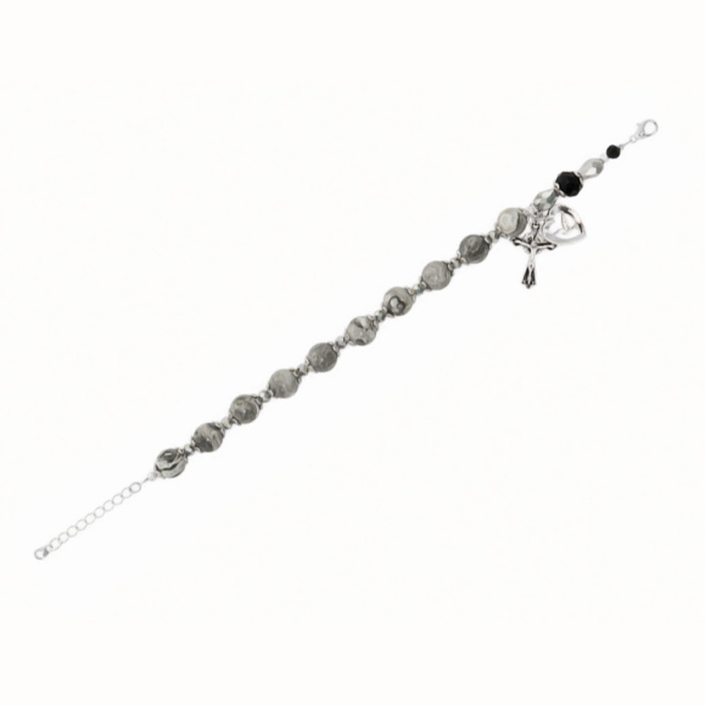 Picasso and Hematite Stone Rosary Bracelet BR369