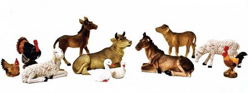 Set of Animals for 5 inch scale Nativity Scenes - 11 Pieces