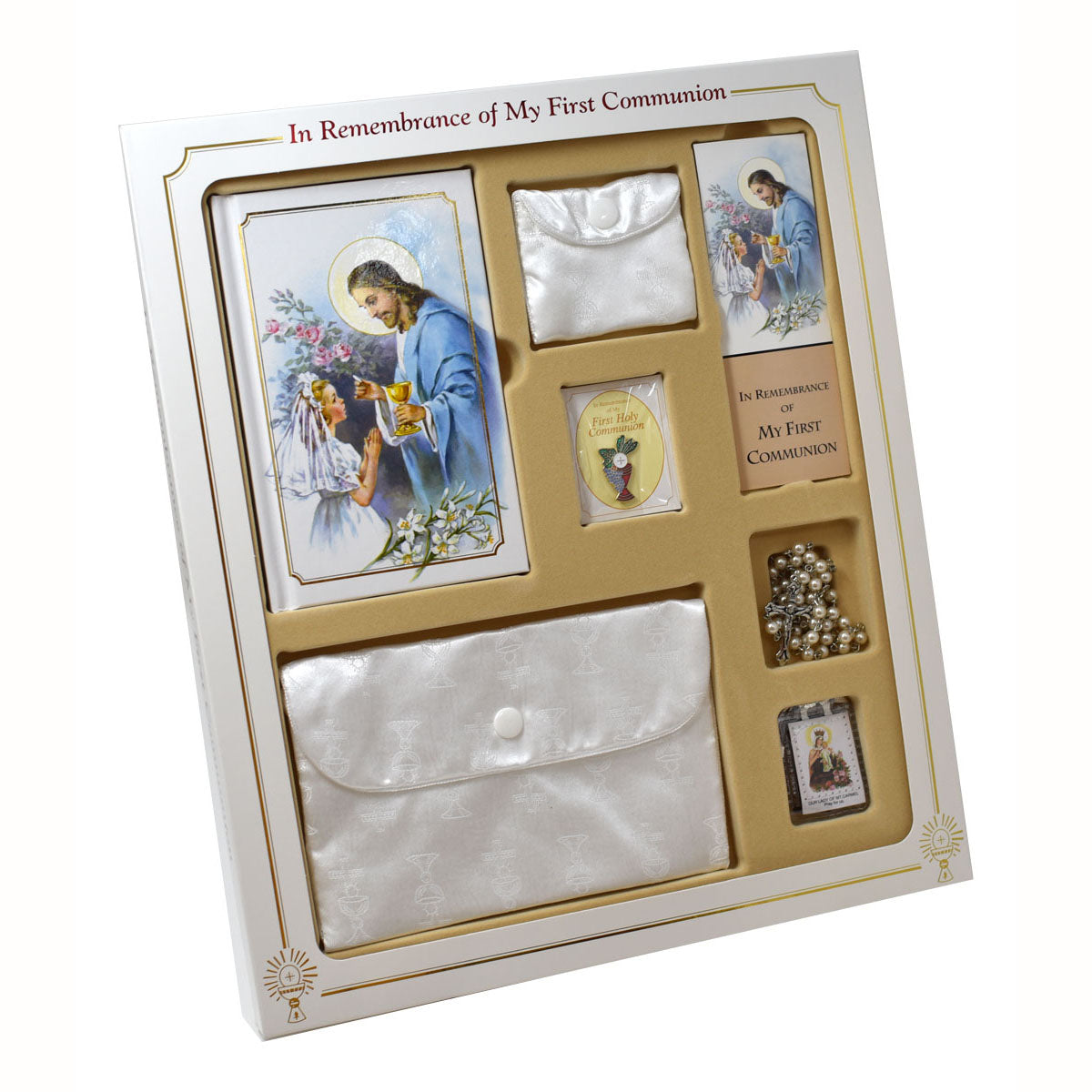 Good Shepherd Communion Set with Damask Purse