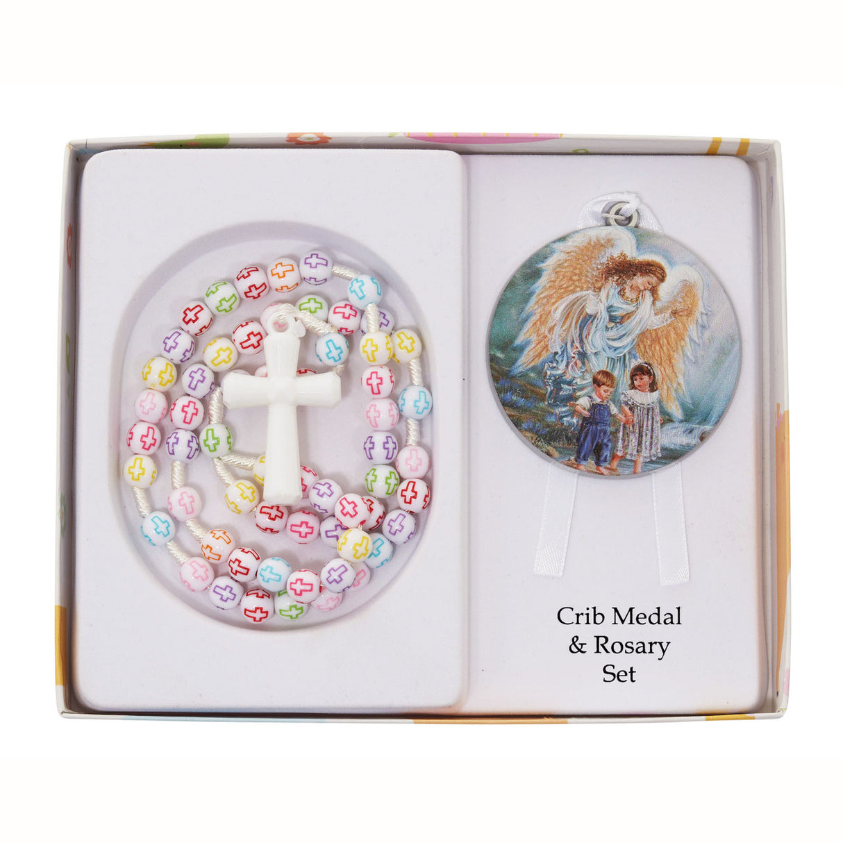 Guardian Angel Crib Medal & Rosary Set BS77