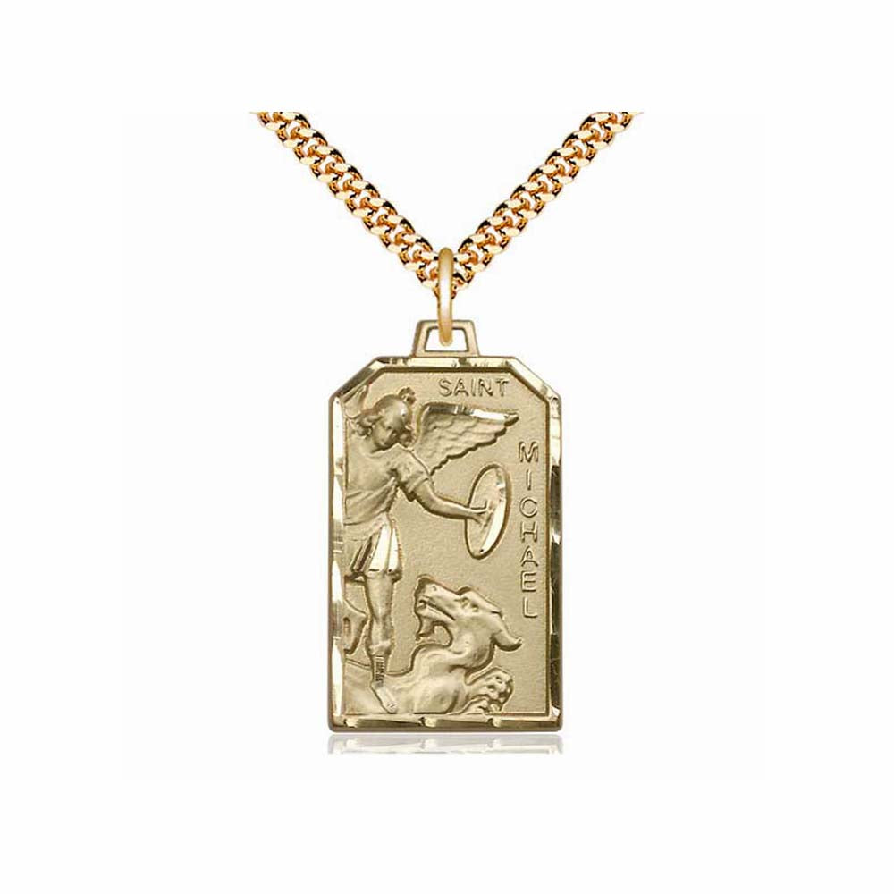 14KT Gold Filled St. Michael Rectangle Medal 5720GF/24G