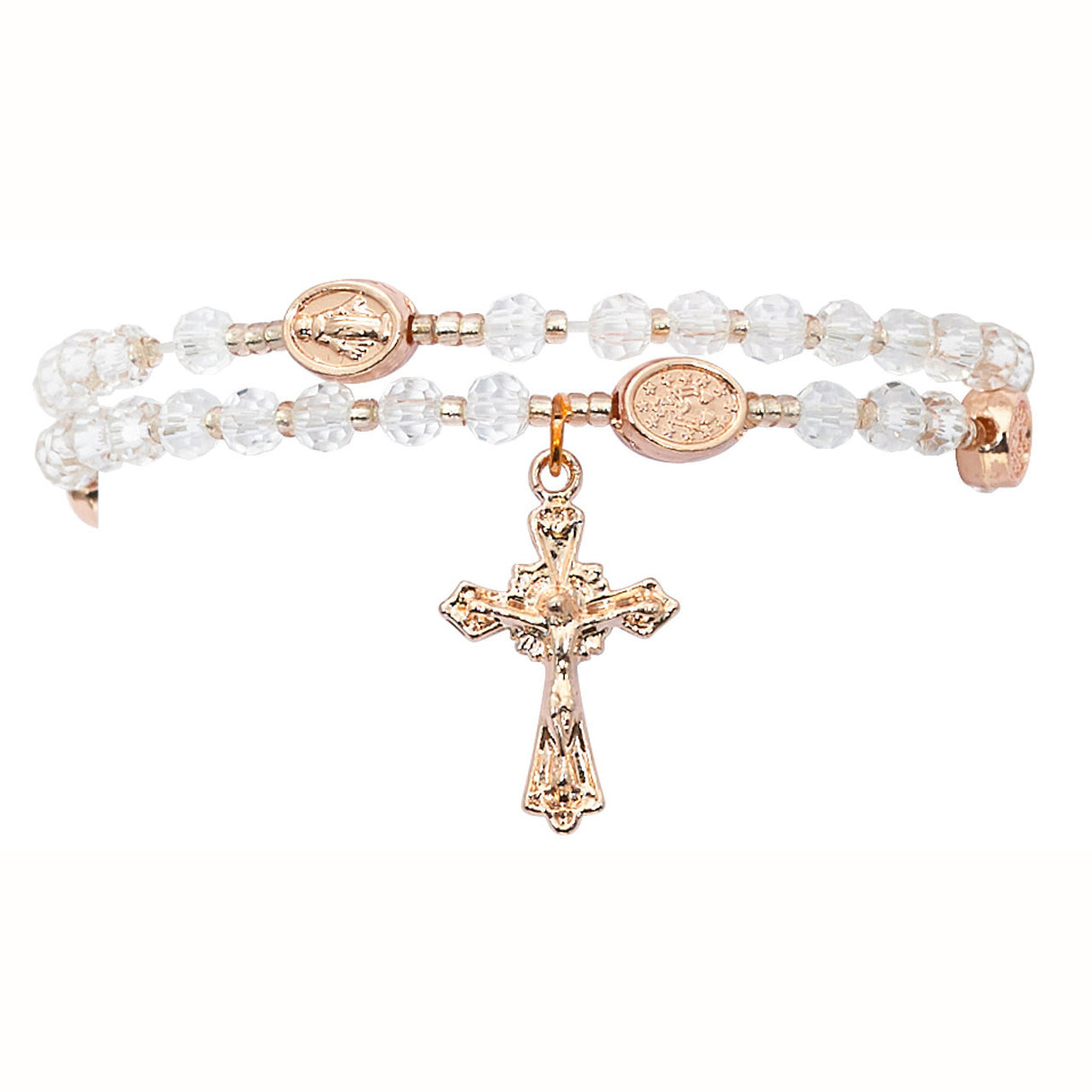Crystal Copper Twistable Rosary Bracelet B1002C