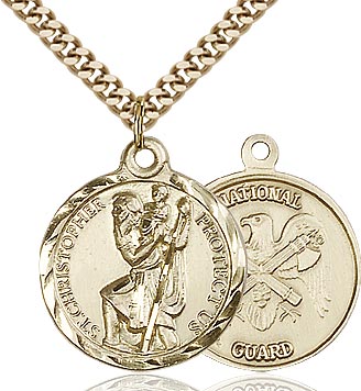 Gold Filled St. Christopher National Guard Pendant 0192GF5/24G