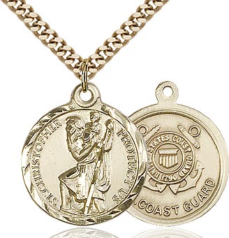 Gold Filled St. Christopher Coast Guard Pendant 0192GF3/24G
