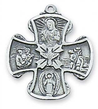 Sterling Silver 4 Way Medal L412