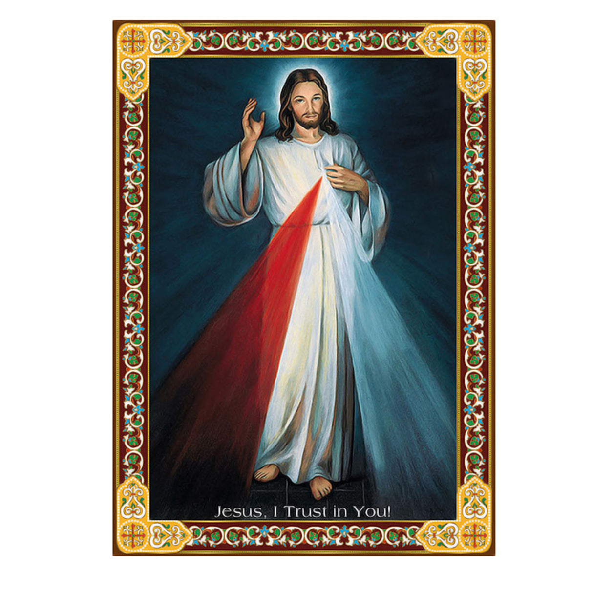 7.5 inch Divine Mercy Gold Foil Icon