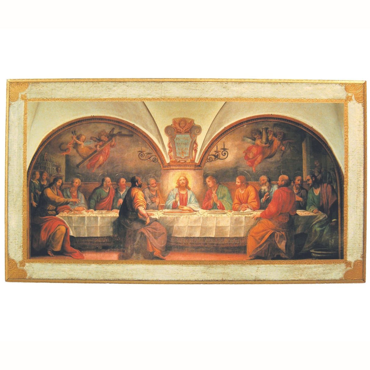 Last Supper by Rosselli Florentine Plaque 31x17 inches