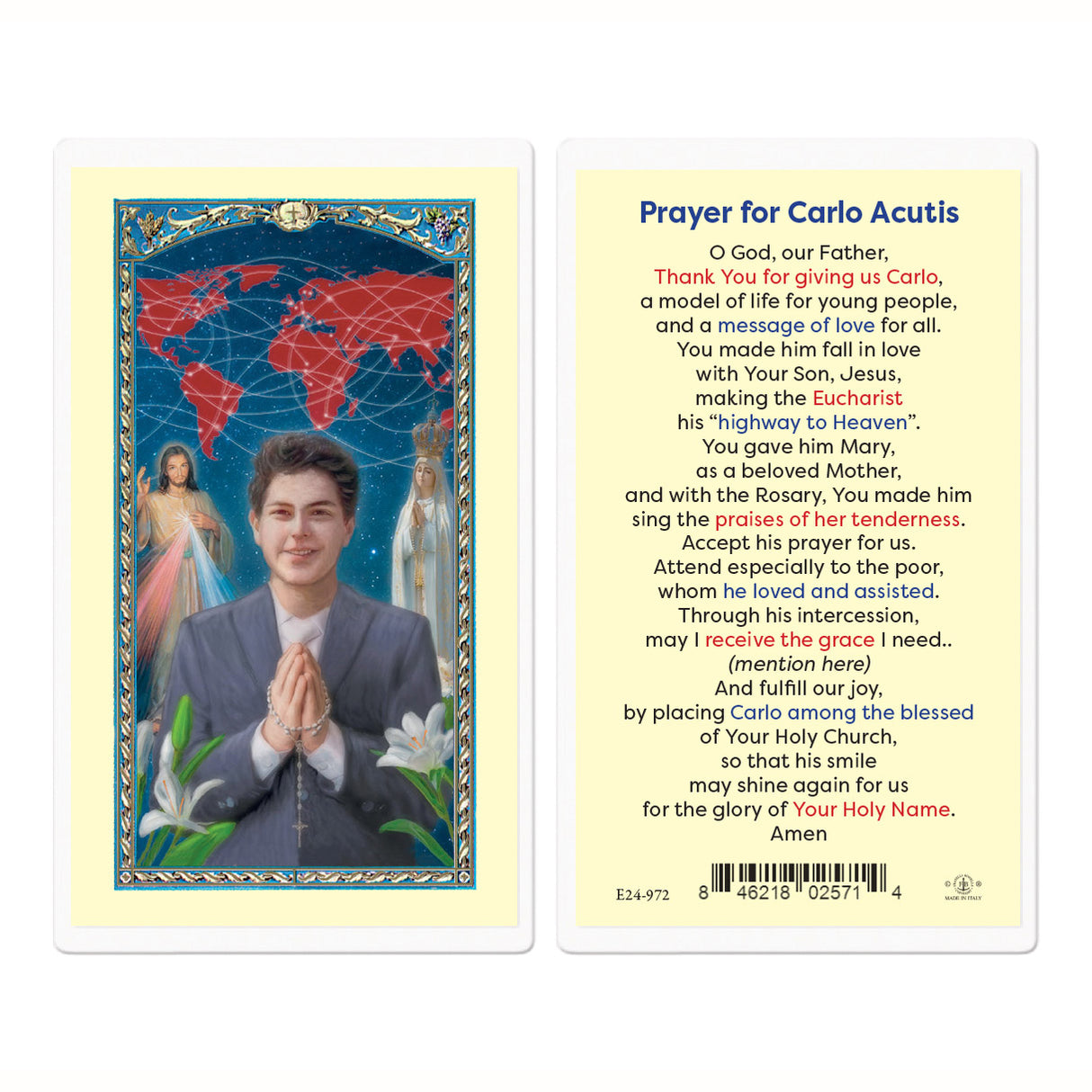 St Carlo Acutis Holy Cards E24-972