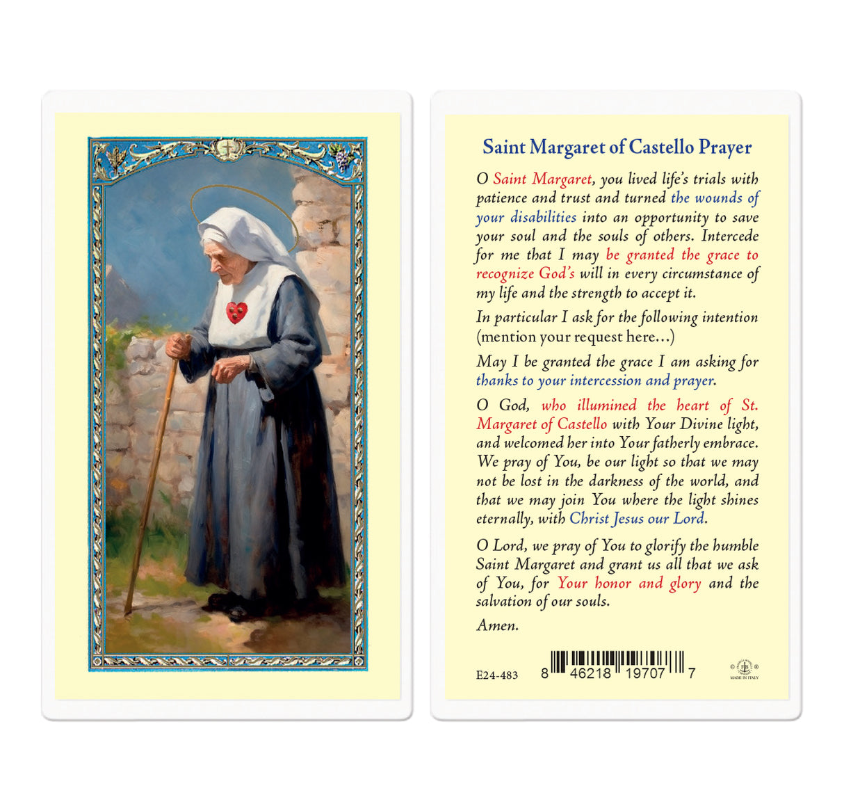Saint Margaret of Castello Holy Cards E24-483