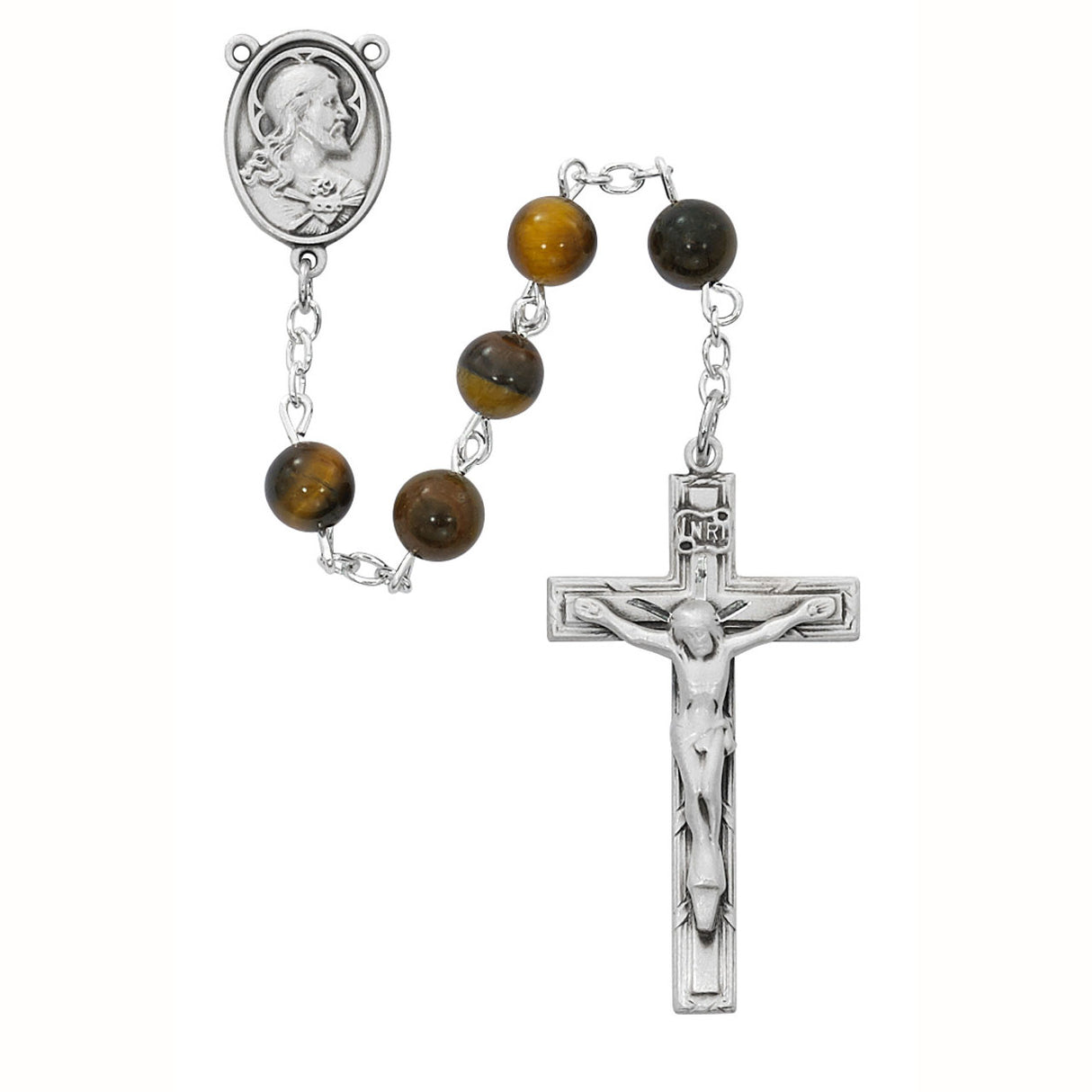Tiger Eye Gemstone Rosary R763R