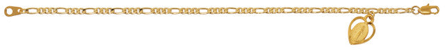 Gold Tone Figaro Chain Miraculous Bracelet BR96