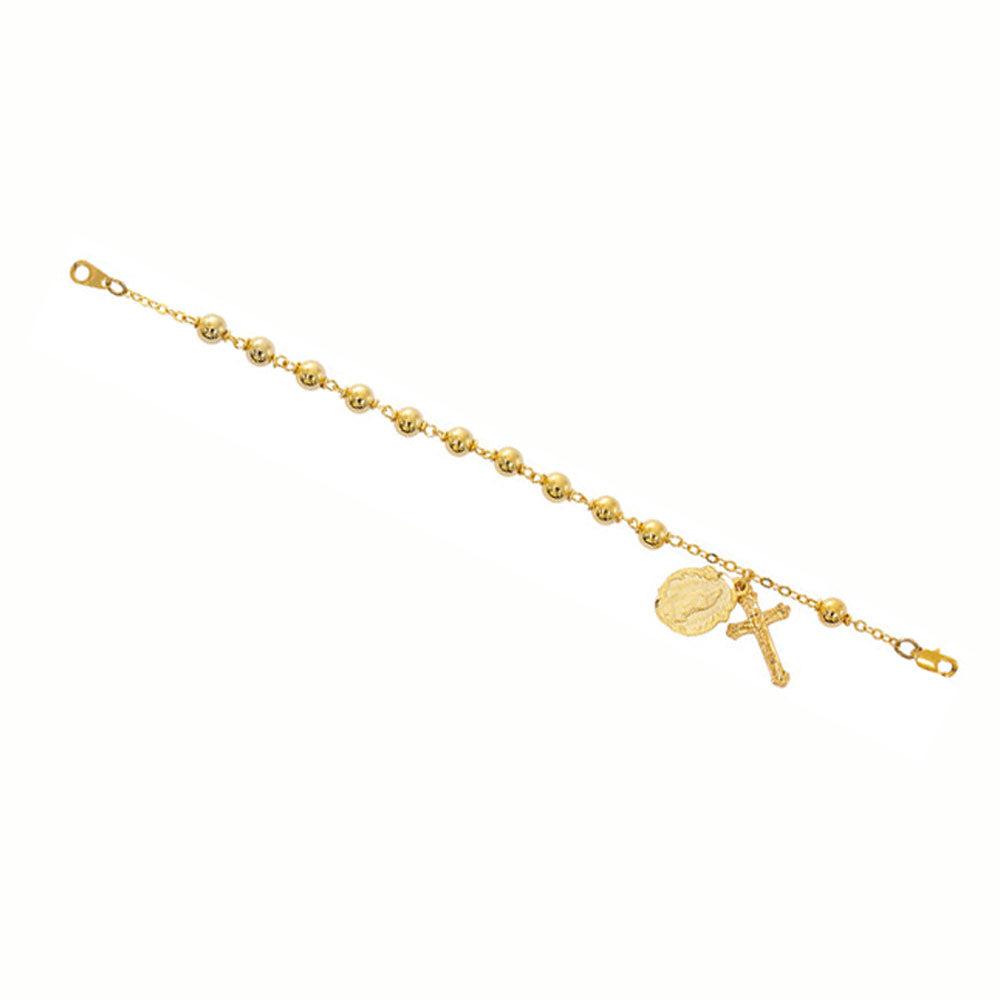 Gold Plated Pewter Our Lady of Guadalupe Rosary Bracelet BR2