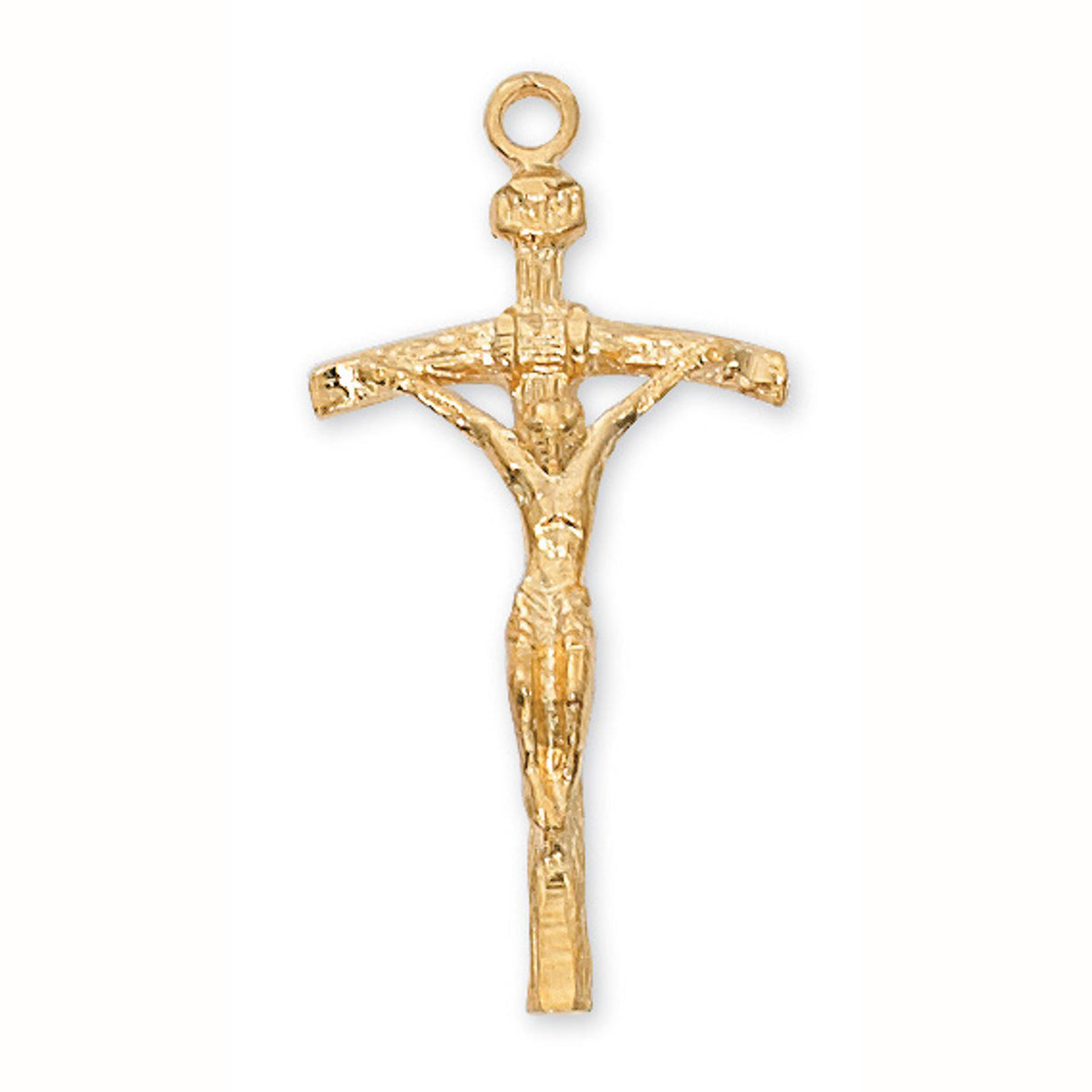 Gold over Sterling Papal Crucifix Necklace J9040