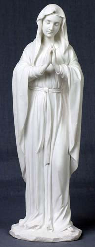 White Praying Virgin Statue - 11-3/4 inches tall