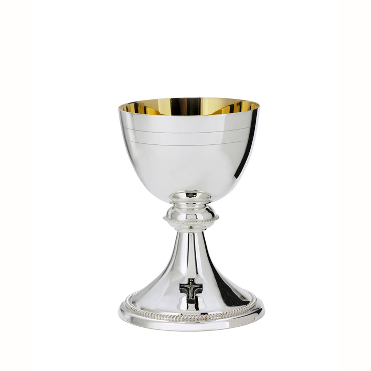 Silver Chalice with 12oz Cup & Beaded Base - A-490S