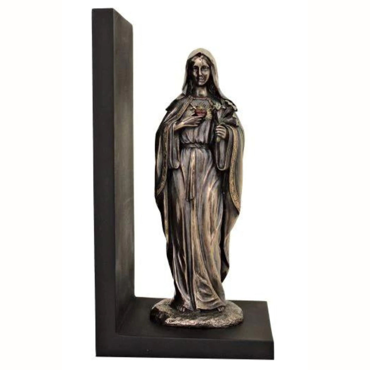 Immaculate Heart of Mary Bookend- Cold Cast Bronze