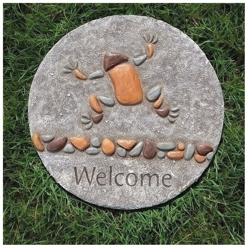 Welcome - Pebble Frog Garden Stepping Stone