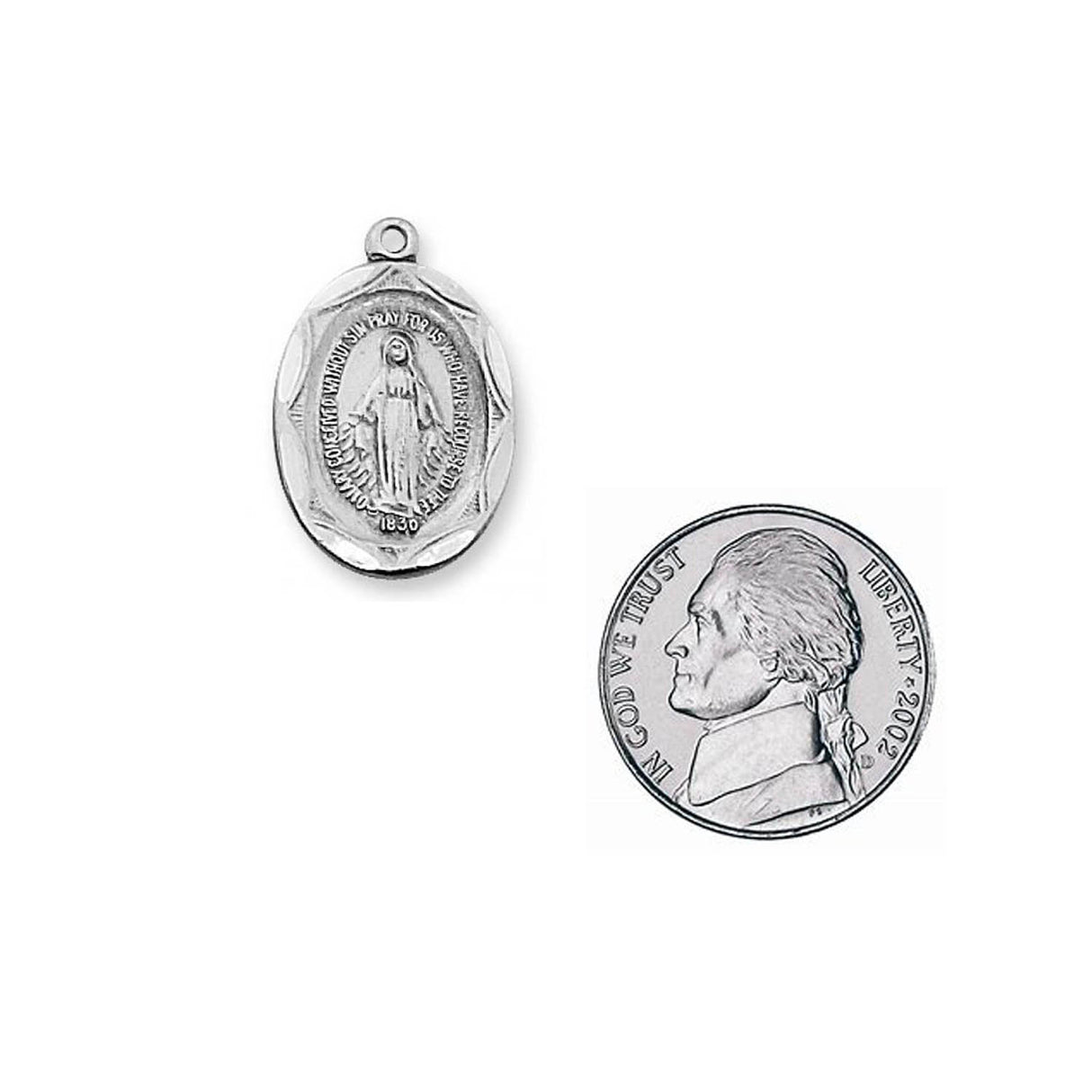 Small Sterling Silver Miraculous Medal L1603MI