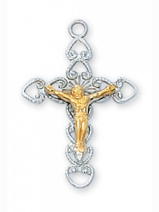 Tu-Tone Crucifix Pendant L6086