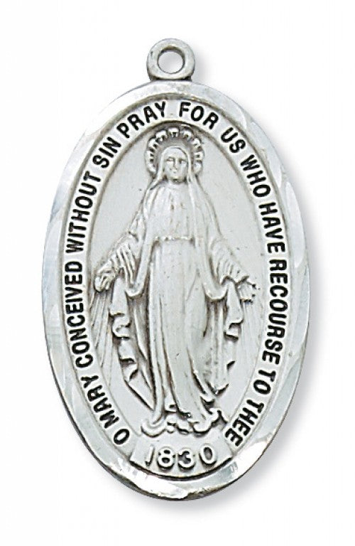 Large Miraculous Medal Sterling Silver- no. LMG1